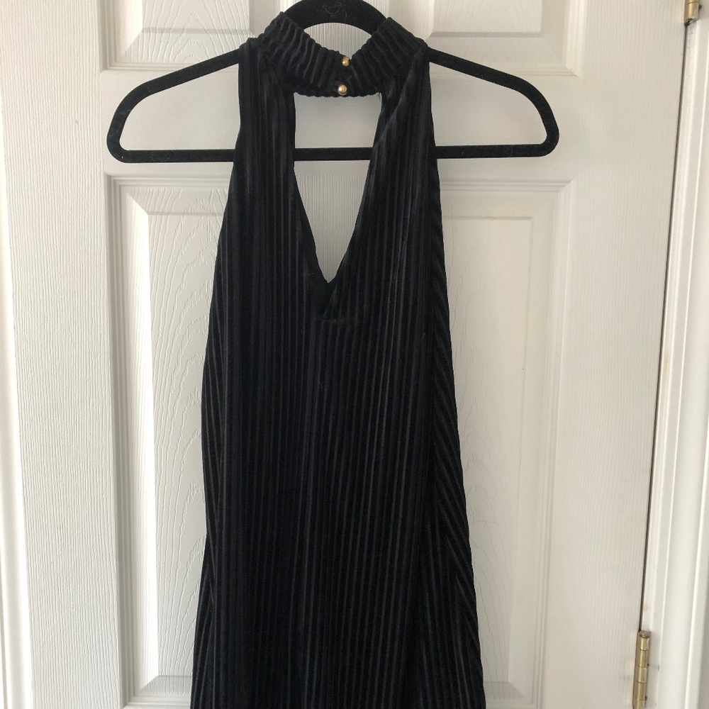 Boutique Velvet Striped LBD
